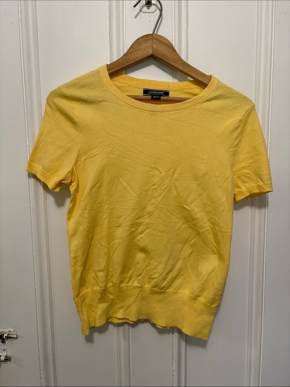 Lands' End Bright Yellow Short-Sleeve Crewneck Tee